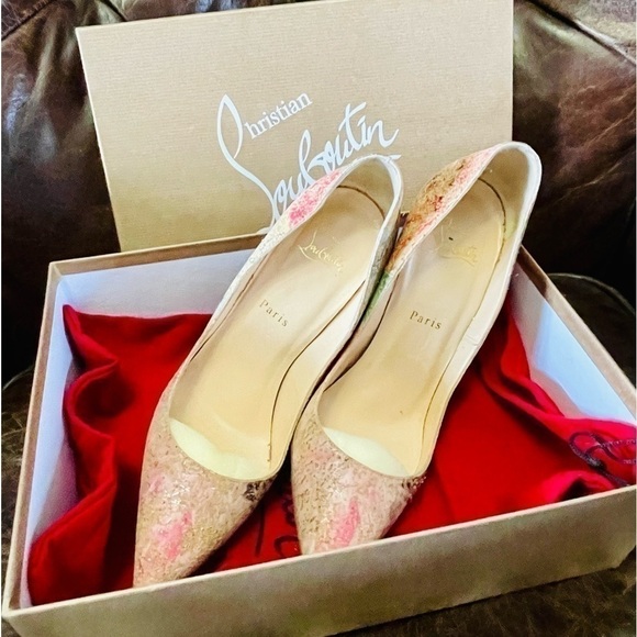 CHRISTIAN Louboutin So Kate, Multicolor Abstract Glitter Pumps, EU 39 120mm - Picture 2 of 8